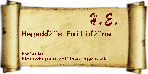 Hegedűs Emiliána névjegykártya